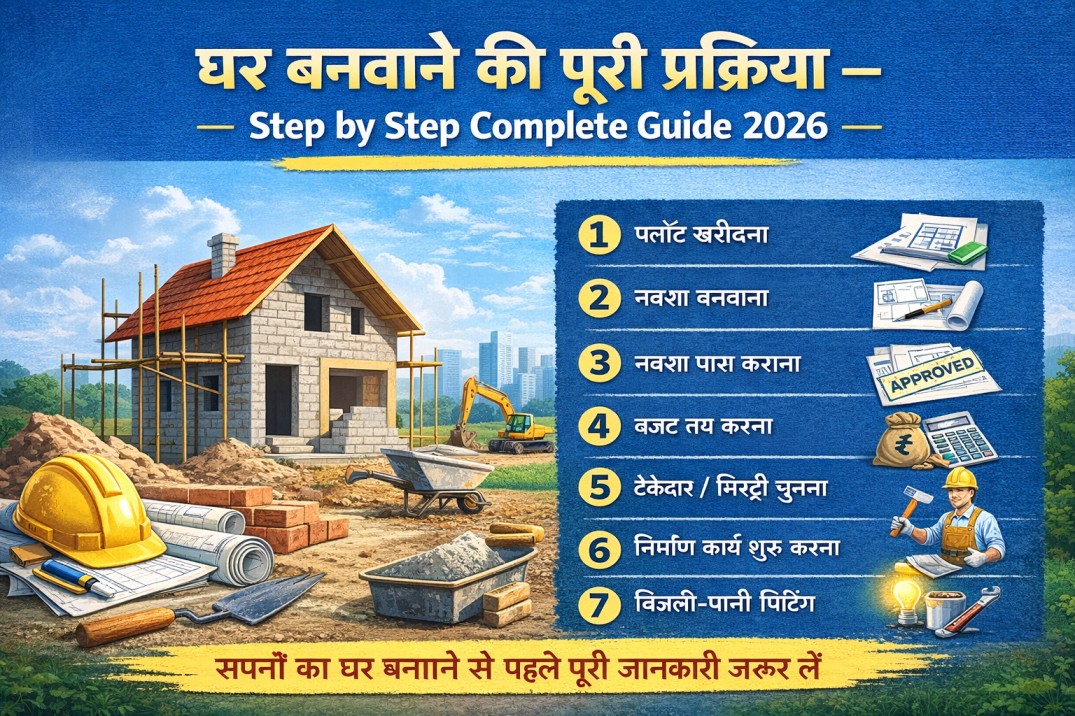घर बनवाने की पूरी प्रक्रिया – Step by Step Complete Guide 2026